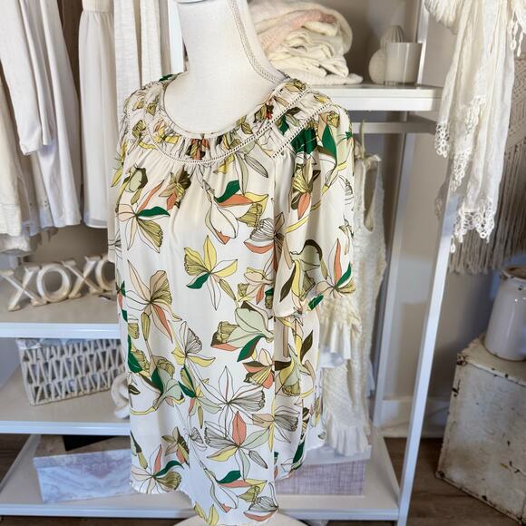Liz Claiborne  size XL floral botanical pop over top classic Office career #3822 - Picture 5 of 7